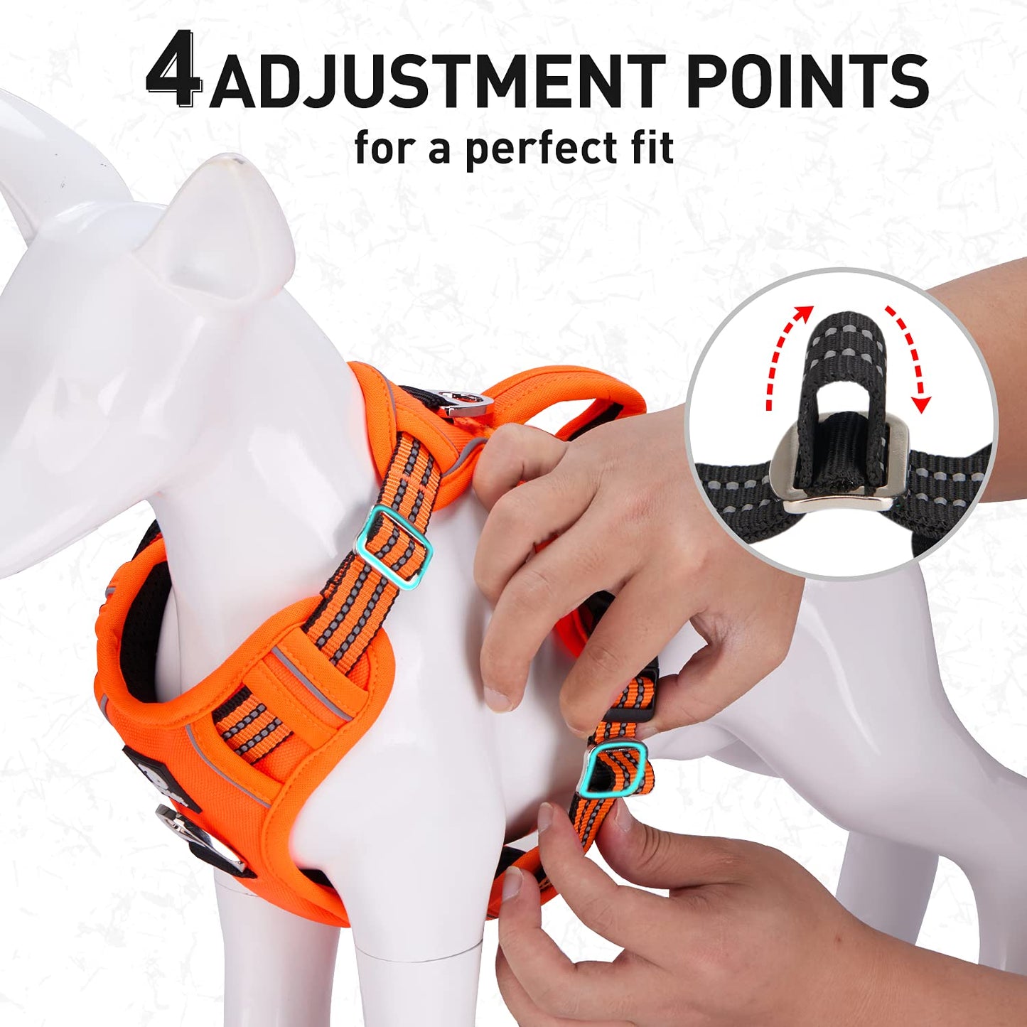 Anti-Pull Reflective Dog Harness for Large & Medium Dogs, Lightweight & Breathable with Easy Adjust Straps