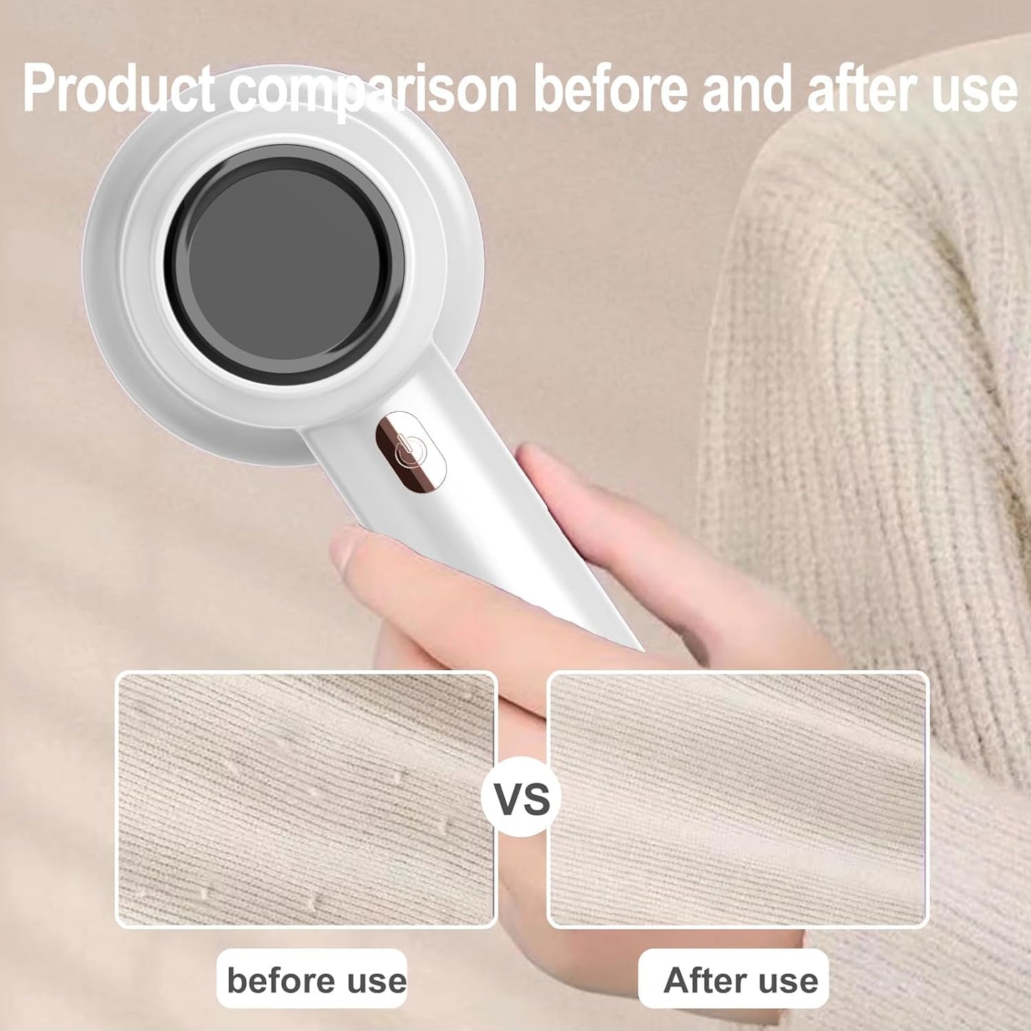 Electric Fabric Shaver & Lint Remover, USB Rechargeable with 2 Replacement Heads for Clothes