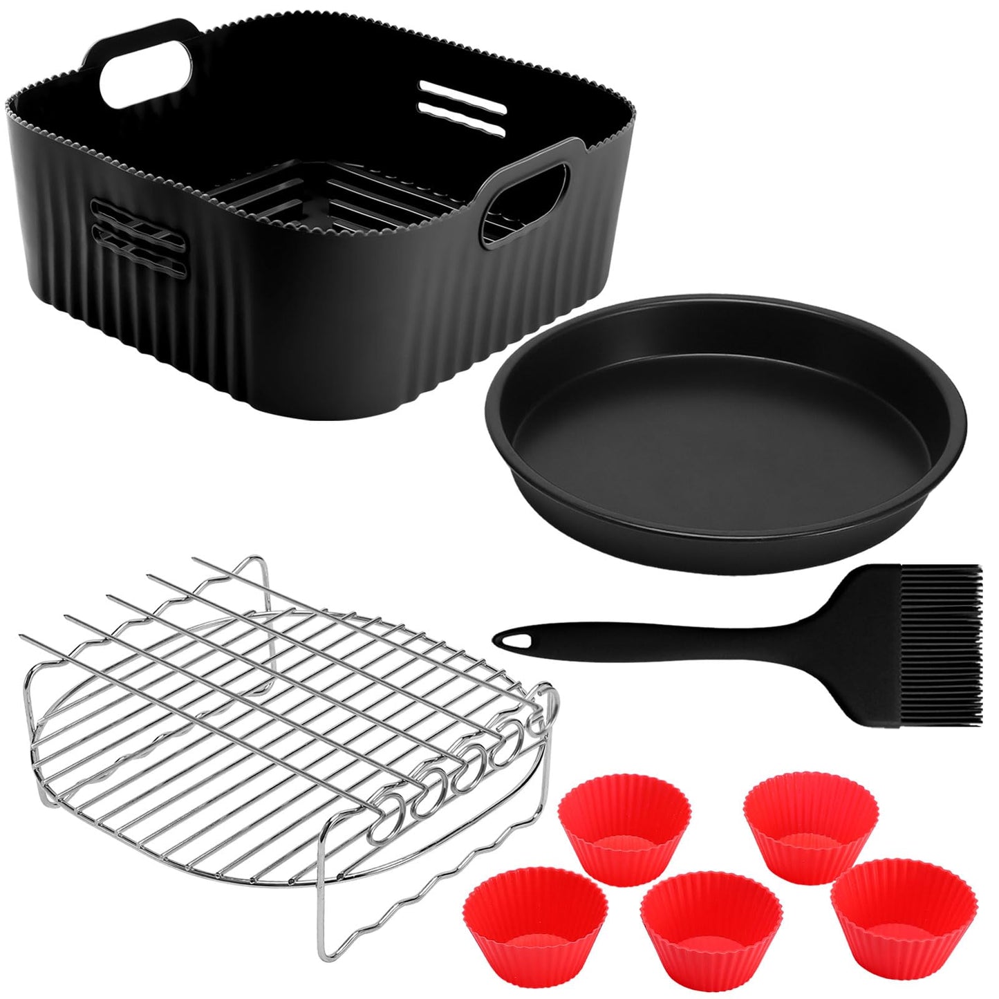 9inch/23cm Silicone Air Fryer Liners, Compatible with COSORI & Russell Hobbs, 5 Pack