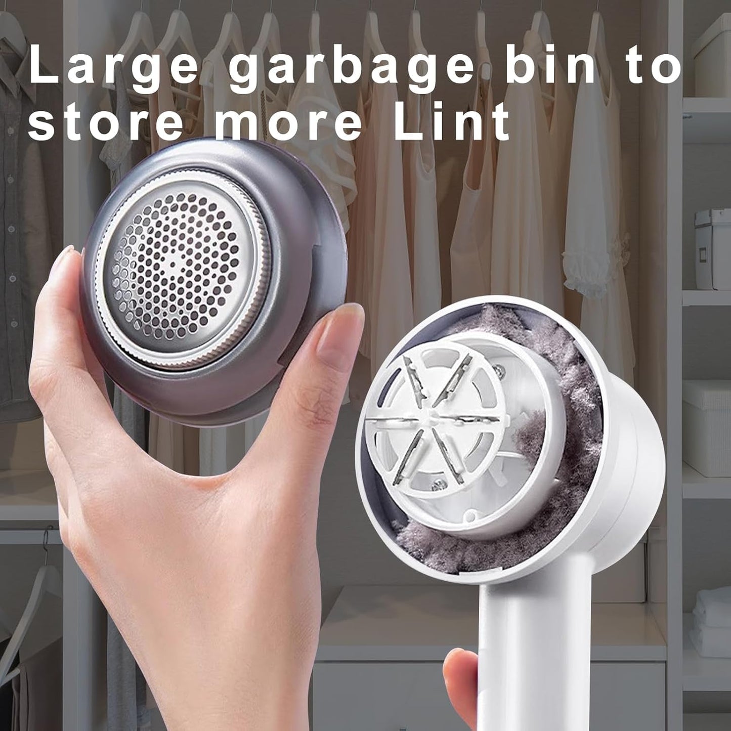 Electric Fabric Shaver & Lint Remover, USB Rechargeable with 2 Replacement Heads for Clothes