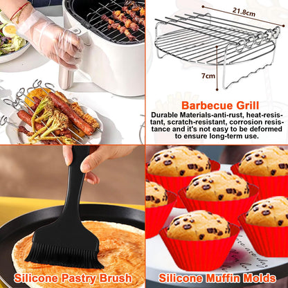 9inch/23cm Silicone Air Fryer Liners, Compatible with COSORI & Russell Hobbs, 5 Pack