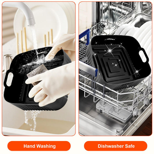 9inch/23cm Silicone Air Fryer Liners, Compatible with COSORI & Russell Hobbs, 5 Pack