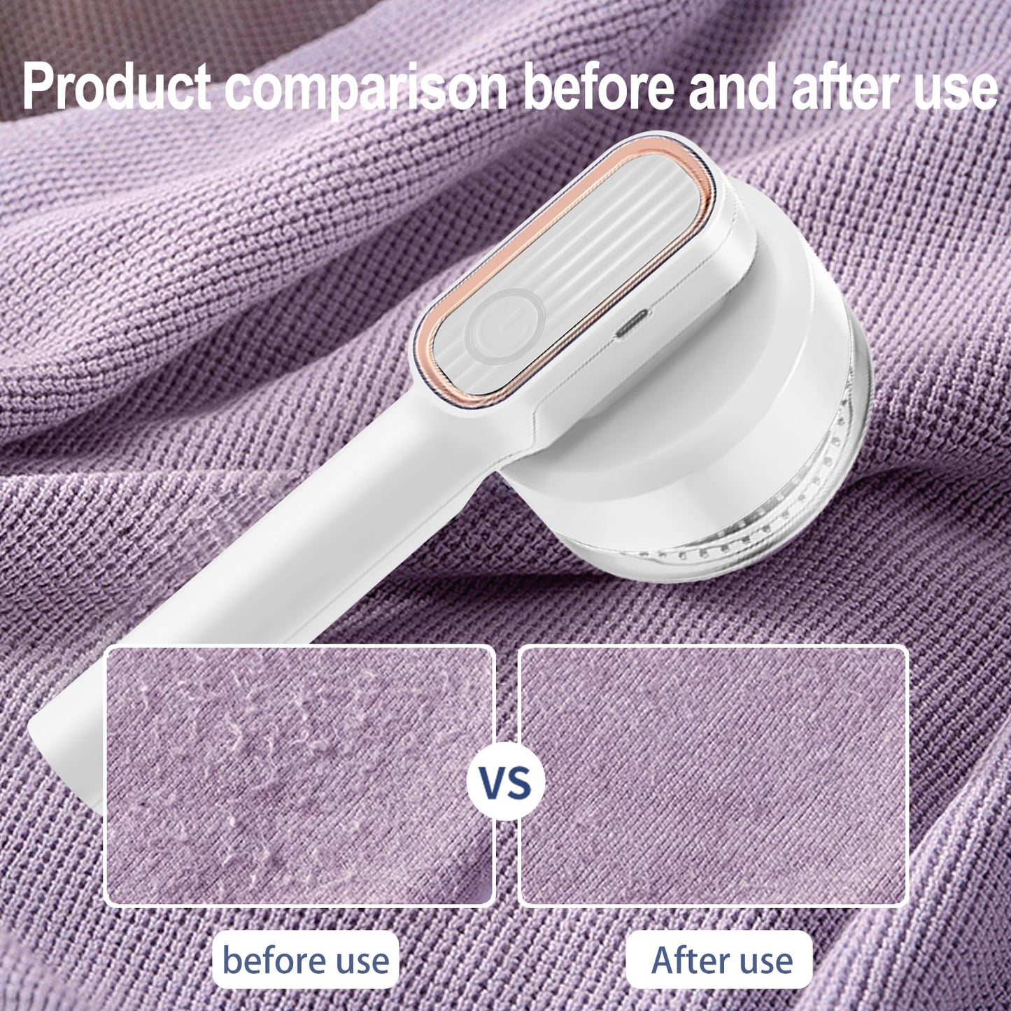 Electric Lint Remover & Fabric Shaver - USB Rechargeable with 2 Replacement Heads