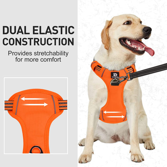 Anti-Pull Reflective Dog Harness for Large & Medium Dogs, Lightweight & Breathable with Easy Adjust Straps