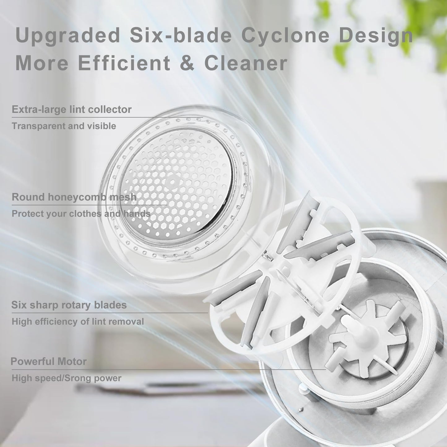 Electric Lint Remover & Fabric Shaver - USB Rechargeable with 2 Replacement Heads